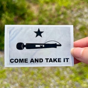 Cum and Take It Flag | Funny Adult Humor Hitachi Flag Vinyl Laptop Decal