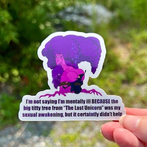 Love of a Tree Sticker | The Last Unicorn Peter Beagle Pink Schmendrick Laptop Vinyl Decal