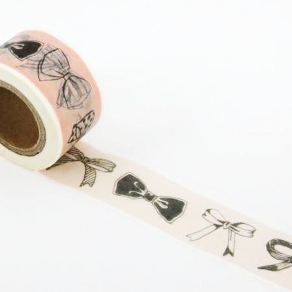 Pink Ribbon - Japanese Masking Tape - drawing bows ribbons washi tape, girlish cute