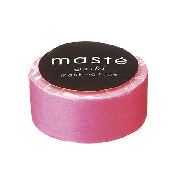 Masté Bright Neon Pink Basic Washi Tape - Japanese Washi Masking Tape - solid, hot pink fluorescent