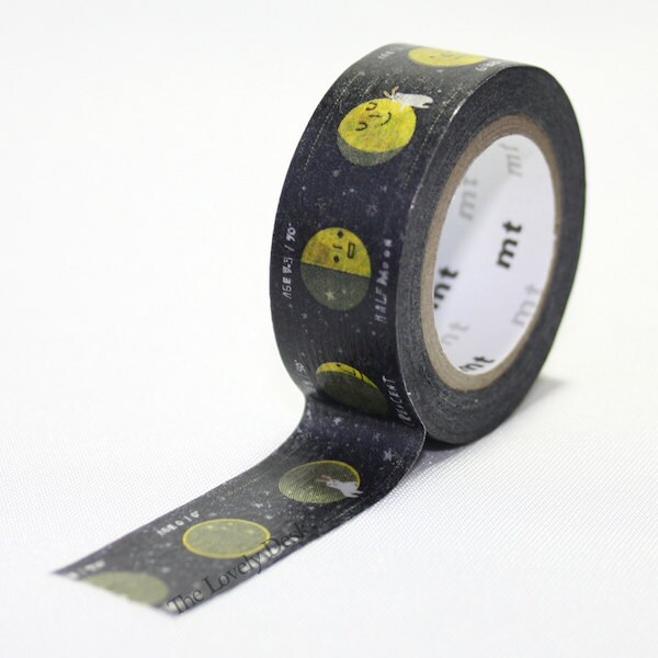 MT Moon & Rabbit Space Universe Washi Tape Japan - Animals Galaxy Bunny Science MT for Kids Masking Tape Japanese