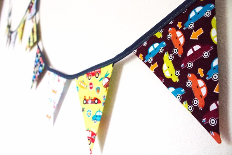 Vehicle themed bunting racing cars trucks fabric flags fire Etsy