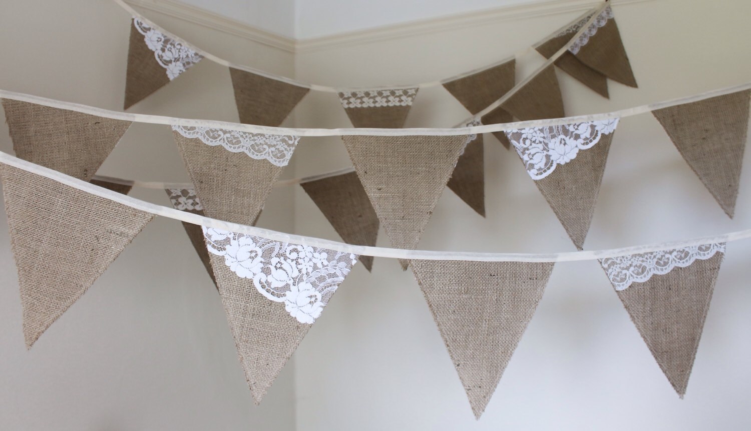 Bunting (Guirlande De Fanions) En Tissu Fait Main - Thème Marine Vintage, Mariages Fêtes
