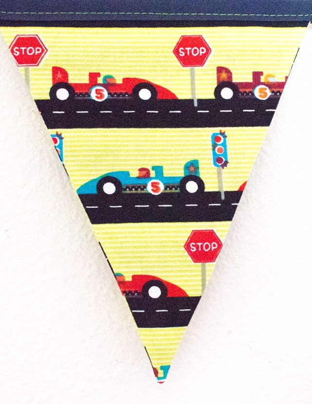 Vehicle themed bunting racing cars trucks fabric flags fire Etsy