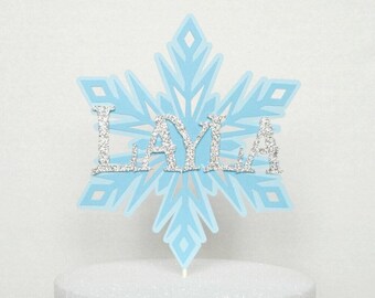 Winter Wonderland or Disney Frozen Snowflake Cake Topper