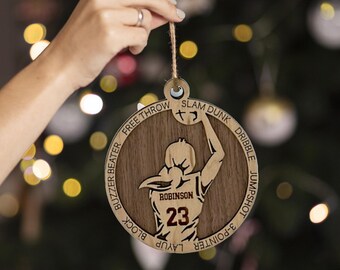 Personalized Basketball Christmas Ornament, Basketball Mom, Basketball Team Player Sports Ornament, Basketball Jersey, Coach Gifts