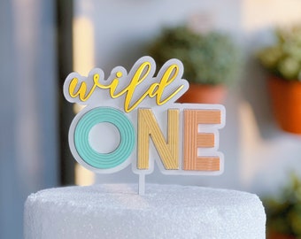 Sweet One First Birthday, Wild One Cake Decoration, Custom Calligraphy Name Smash Cake Topper, Pastel Rainbow Birthday Party Centerpiece