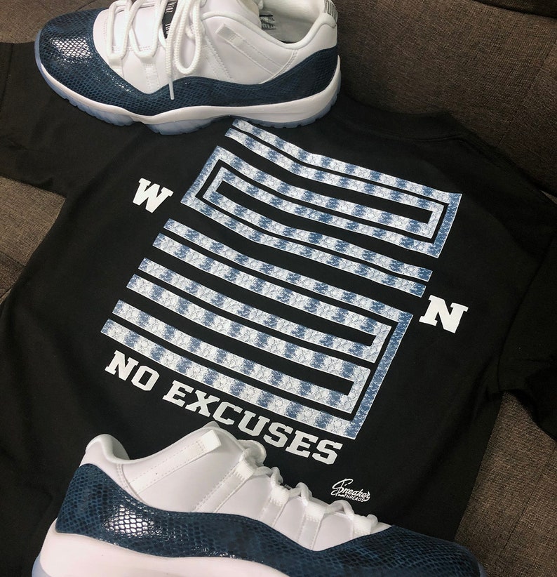 jordan 11 blue snakeskin shirt