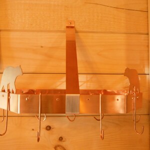 Wall Mounted Solid Copper Pot Rack With Bear image 2