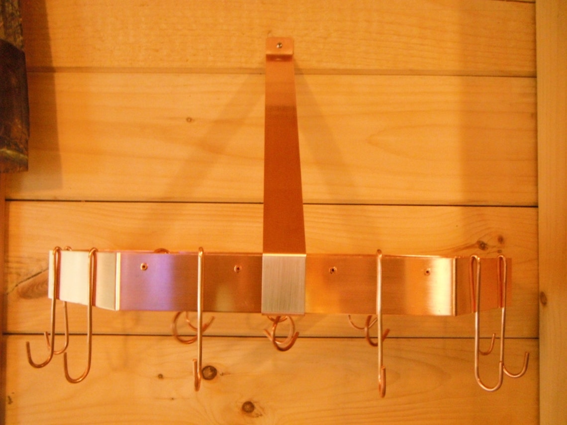Solid Copper Pot Rack Wall Mounted Solid Copper Pot Rack - 20