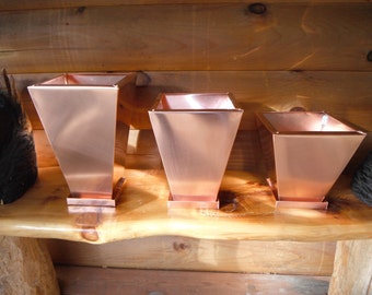 3 Copper Planters