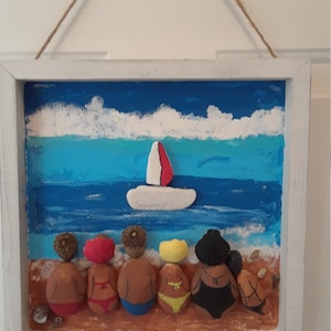 Pebble Art Beach Lovers, 3D Pebble Art