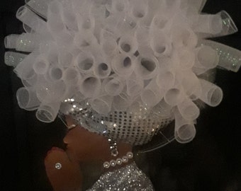 Praying Diva " Queen Raisa"Ethnic Wreath, Afrocentric.
