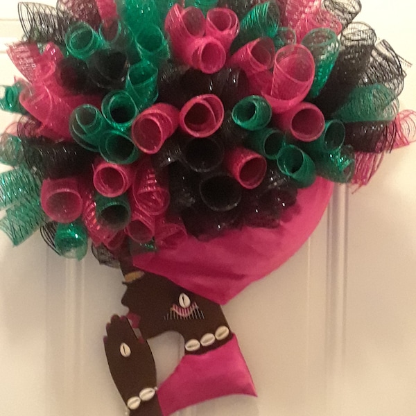 Black History Diva Wreath, Ethnic Queen, African Wreath, Red, Black, Green