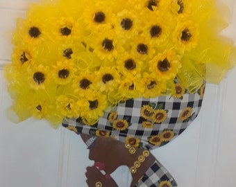 Sunflower Diva Door and Wall Wreath