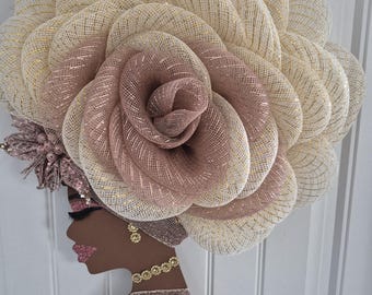 Diva Wall Hanging/ Rose Gold and Beige Wall Hanging.