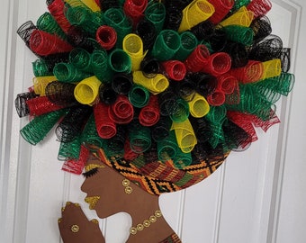Black History Wreath, Afrocentric, Diva,
