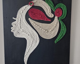 Fibre Art Afro King  and Queen.