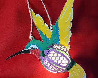 Paper Hummingbird Lantern Nightlight. Window  Decoration