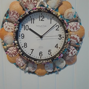 Seashell Clock/ Beach Home Clock