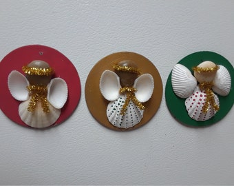 Set of 3 Seashell Angel Fridge Magnets