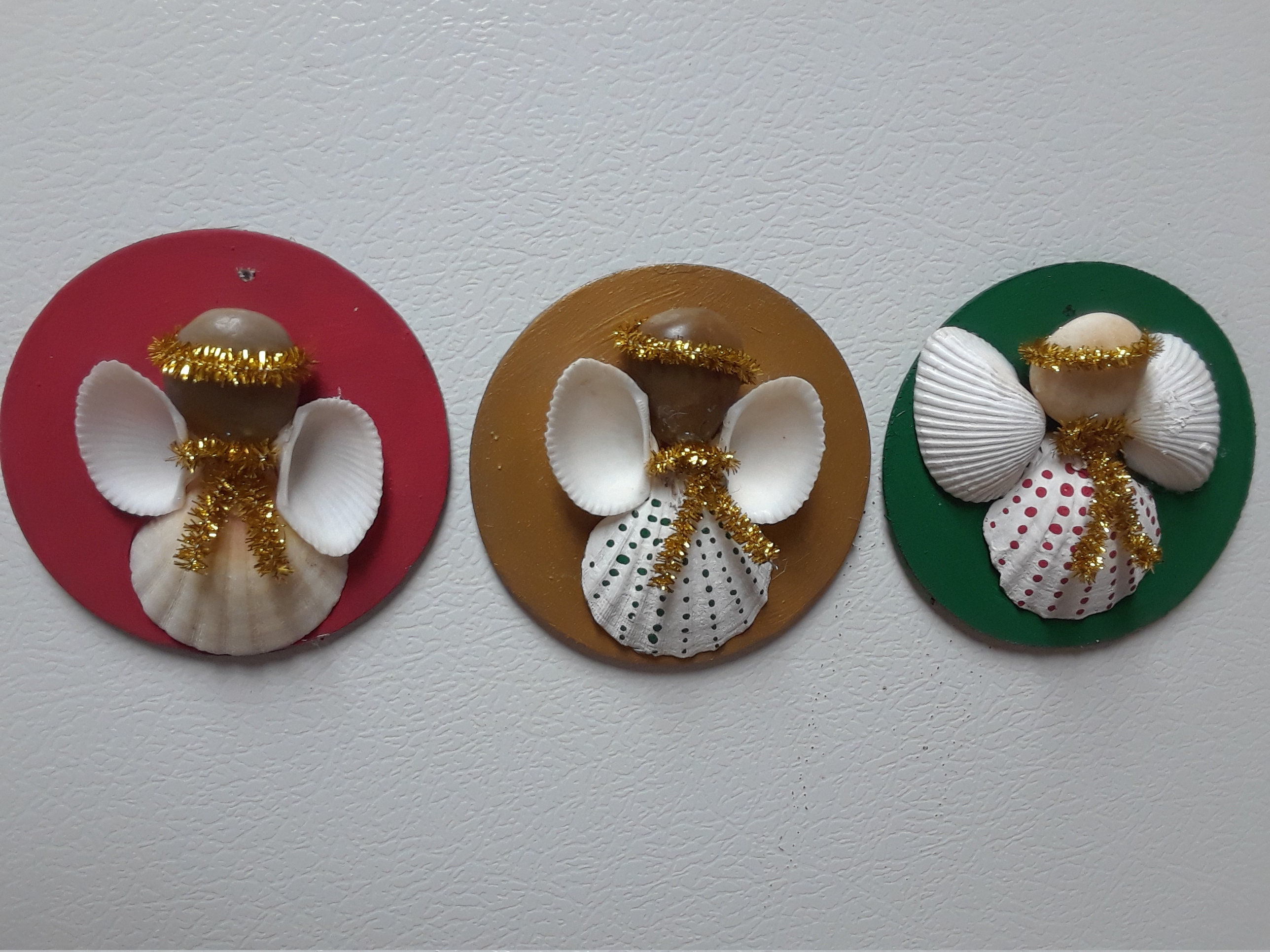 Set of 3 Seashell Angel Fridge Magnets - Etsy
