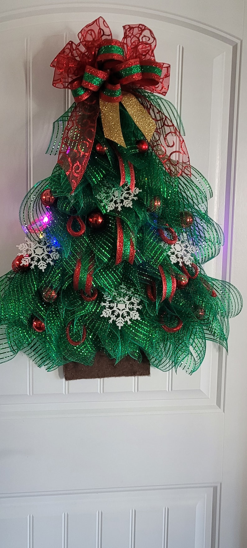 Lighted Christmas Tree Wreath Etsy