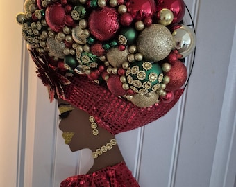 Festive Diva Wreath, Unique Ornamental Wreath.