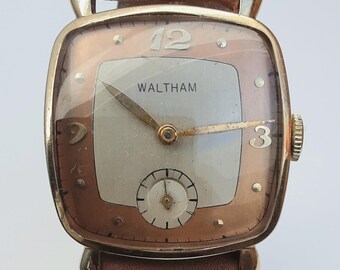 Vintage Waltham Vacuum Patina Tiger Dial Automatic Swiss Made