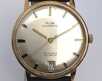 PUW Vintage  Armbanduhr Automatik für Herren um 1955