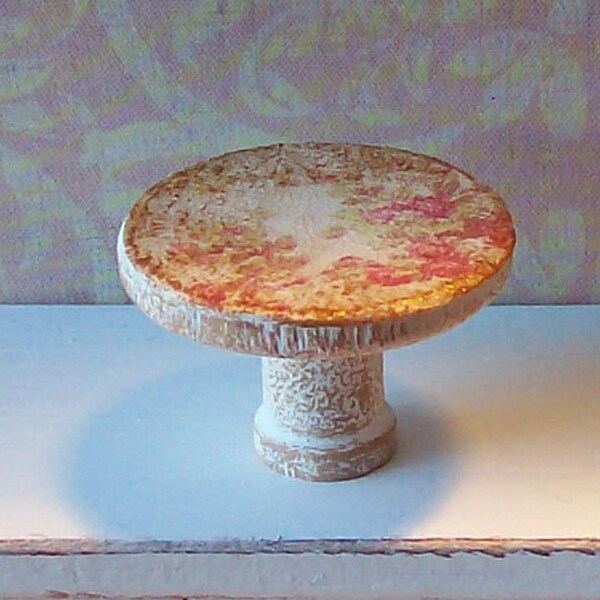 Pink Flower Shabby Chic Cake Plate Dollhouse Scale Miniature