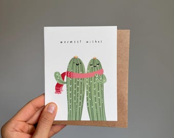 Winter Holiday Card, Cozy Christmas, Season Greetings, Warm Wishes