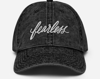 Fearless Adjustable Hat, Embroidered Fearless Hat, Taylor Swift Fan, Swiftie Gift, Swiftie Hat, Taylor Concerts, Distressed Baseball Cap