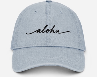 Aloha Embroidered Hat (Denim Hat)