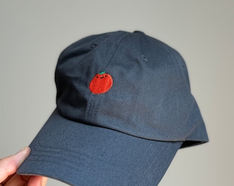 Cute Orange Adjustable Hat, Embroidered Orange Hat, Loosy Joosy Fruit Juice Fresh Healthy Hat