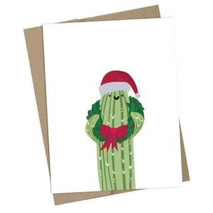 Cactus de Santa Claus, saludos navideños, tarjetas navideñas, amantes de las plantas, vida en el desierto, suculentas