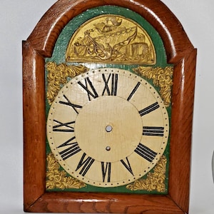 Antique Clock Face Dial OAK w/ Ormolu Decoration