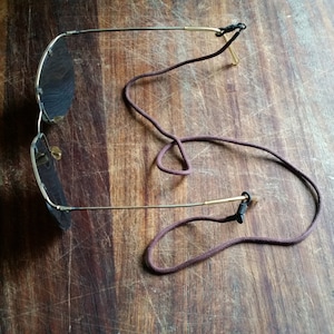 1950s Eyeglasses Safety Chain with rubber loops. French vintage glasses lanyard for hanging glasses around neck. Keep safe, don&#39;t lose.