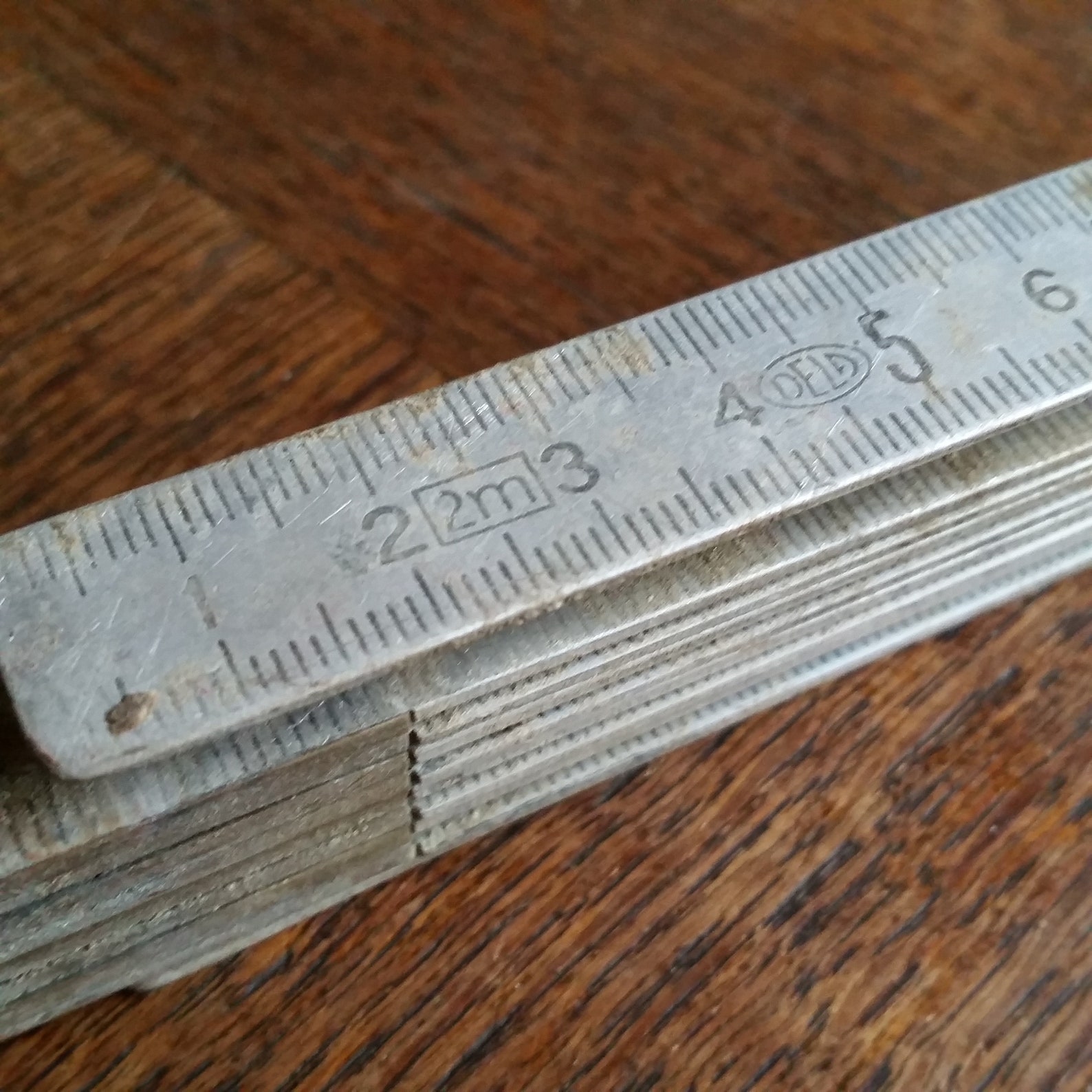 Vintage FRENCH FOLDING RULER, 2 Meters Concertina Style. Metal Tape ...