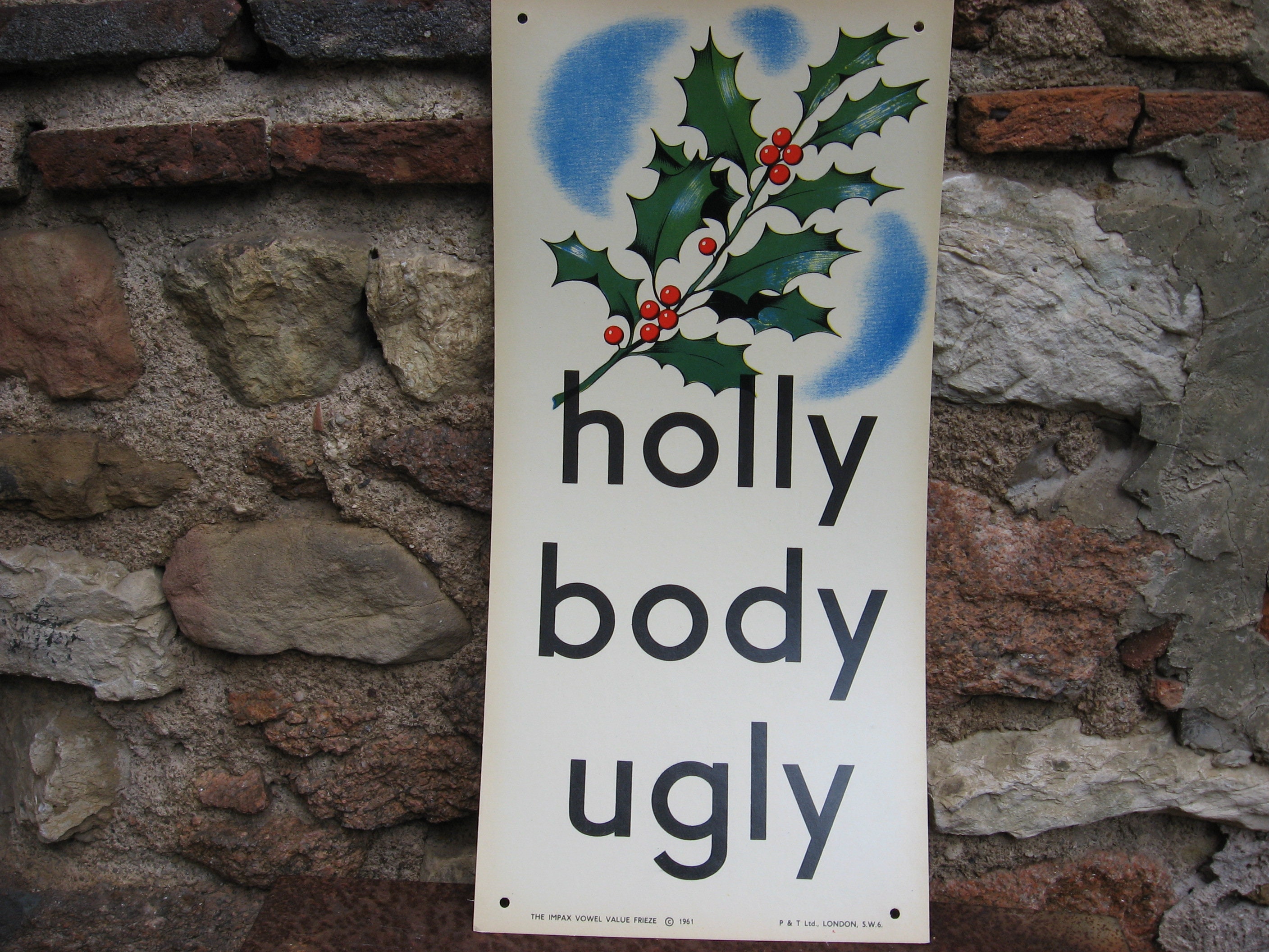 1961 Holly Wall Hanging Pour Les Amoureux de La Nature. Affiche Jardinier Vintage Amusante et Outil 