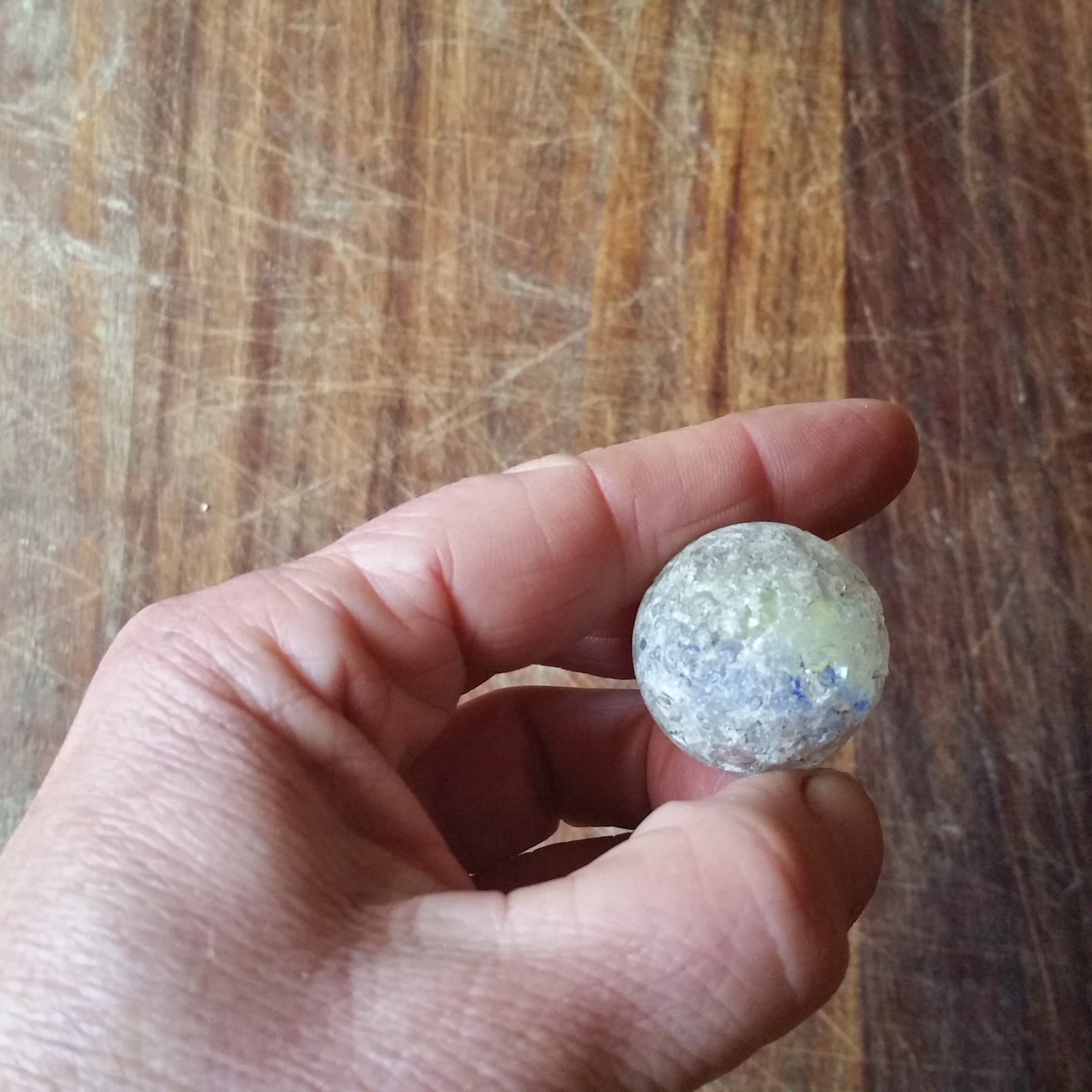 Antique ONION SKIN MARBLE Core of Red White and Blue Large Etsy