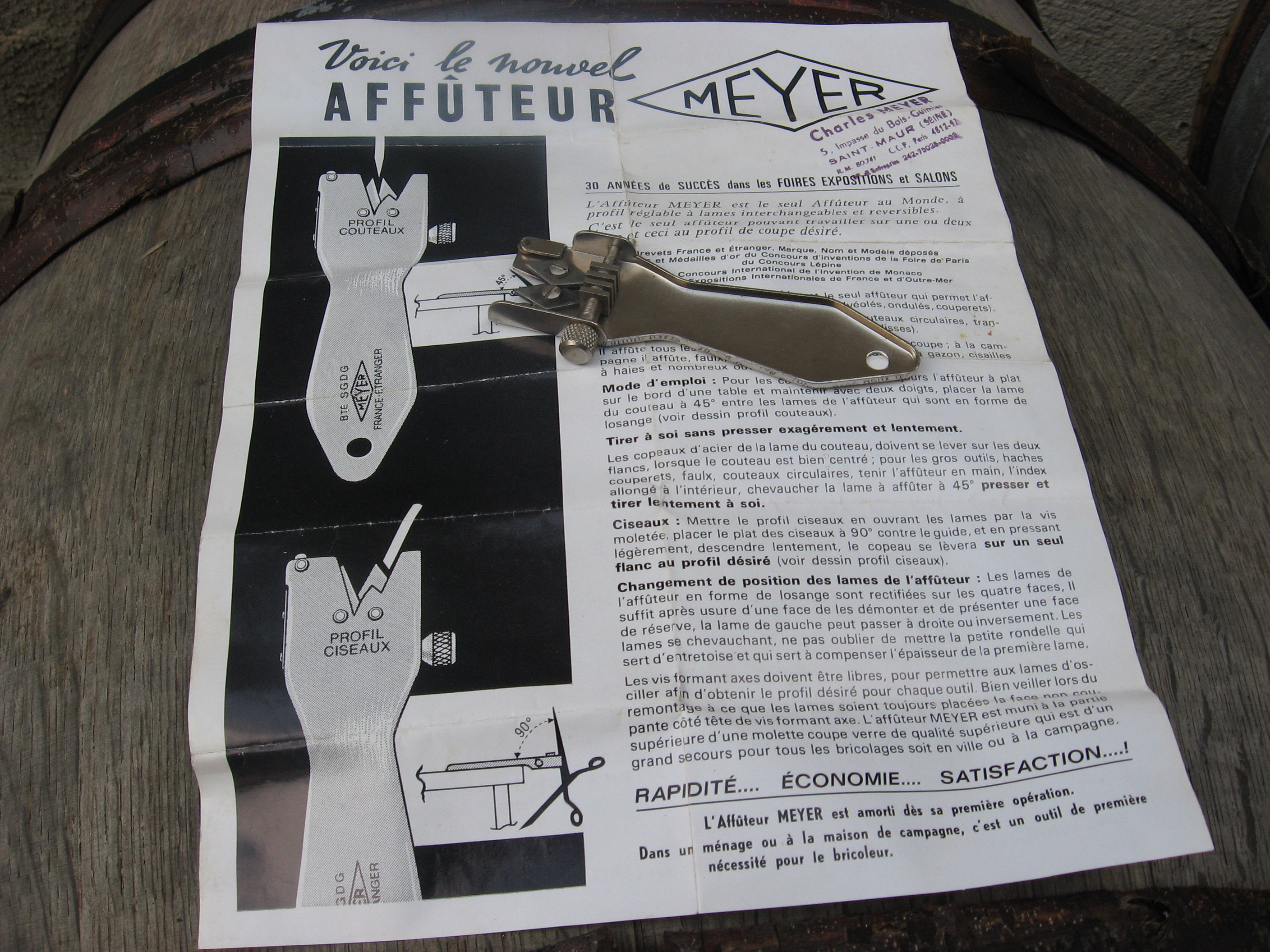 Sharpener In French 1950s UNUSUAL FRENCH SHARPENER for Knives, Scissors, Hatchets ...