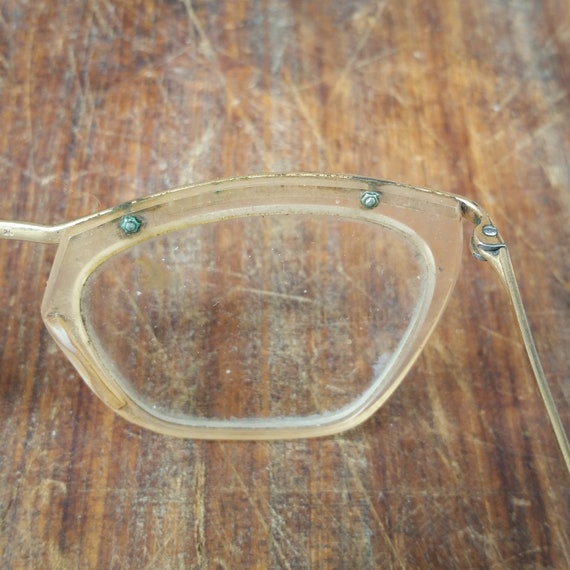 1940s FRENCH READING GLASSES, gold plated vintage bro… Gem