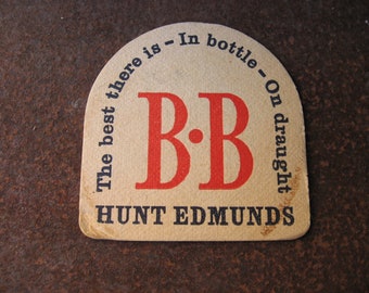 Vintage  BANBURY BREWERY COASTER for Hunt Edmunds Beer. English early 1960s original bar mat.