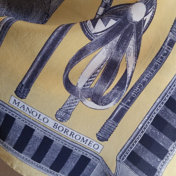 Vintage Equestrian Silk Scarf by Manolo Borromeo … - image 8