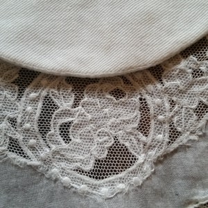 Edwardian ANTIQUE CHRISTENING BIB of French lace and linen. Perfect for special dinners, or as child's collar embelishment also. image 7