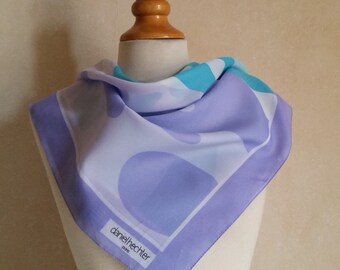 Vintage Pastel Impressionist Water Scarf by Daniel Hechter in pretty colors. Cottage core spring time fashion for her.