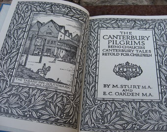 CONTOS DE CHAUCER para CRIANÇAS dos anos 1960. Peregrinos de Canterbury recontados, em livro de bolso vintage com ilustrações maravilhosas.