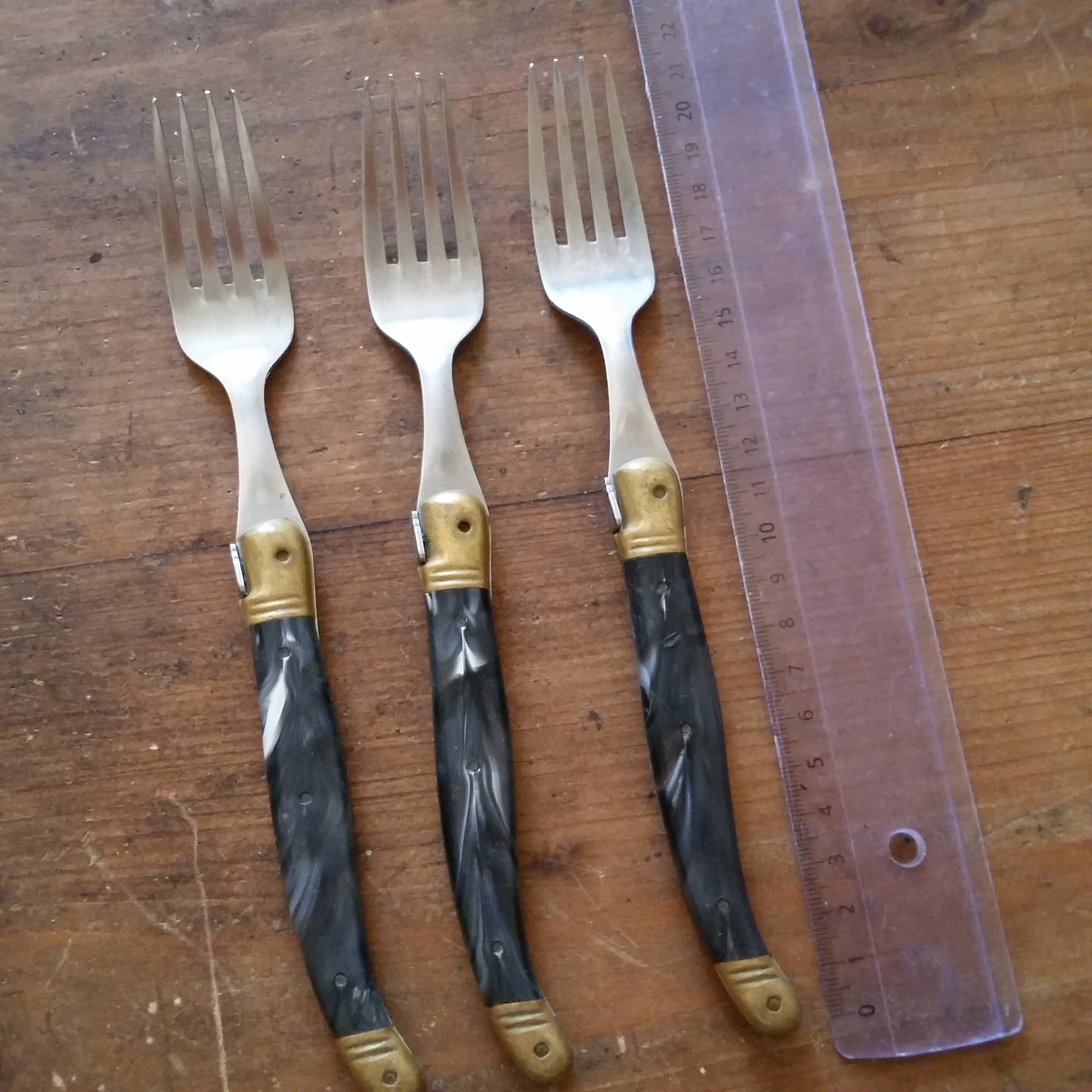 Vintage FRENCH LAGUIOLE FORKS Set of 3 With Classic Marbled - Etsy