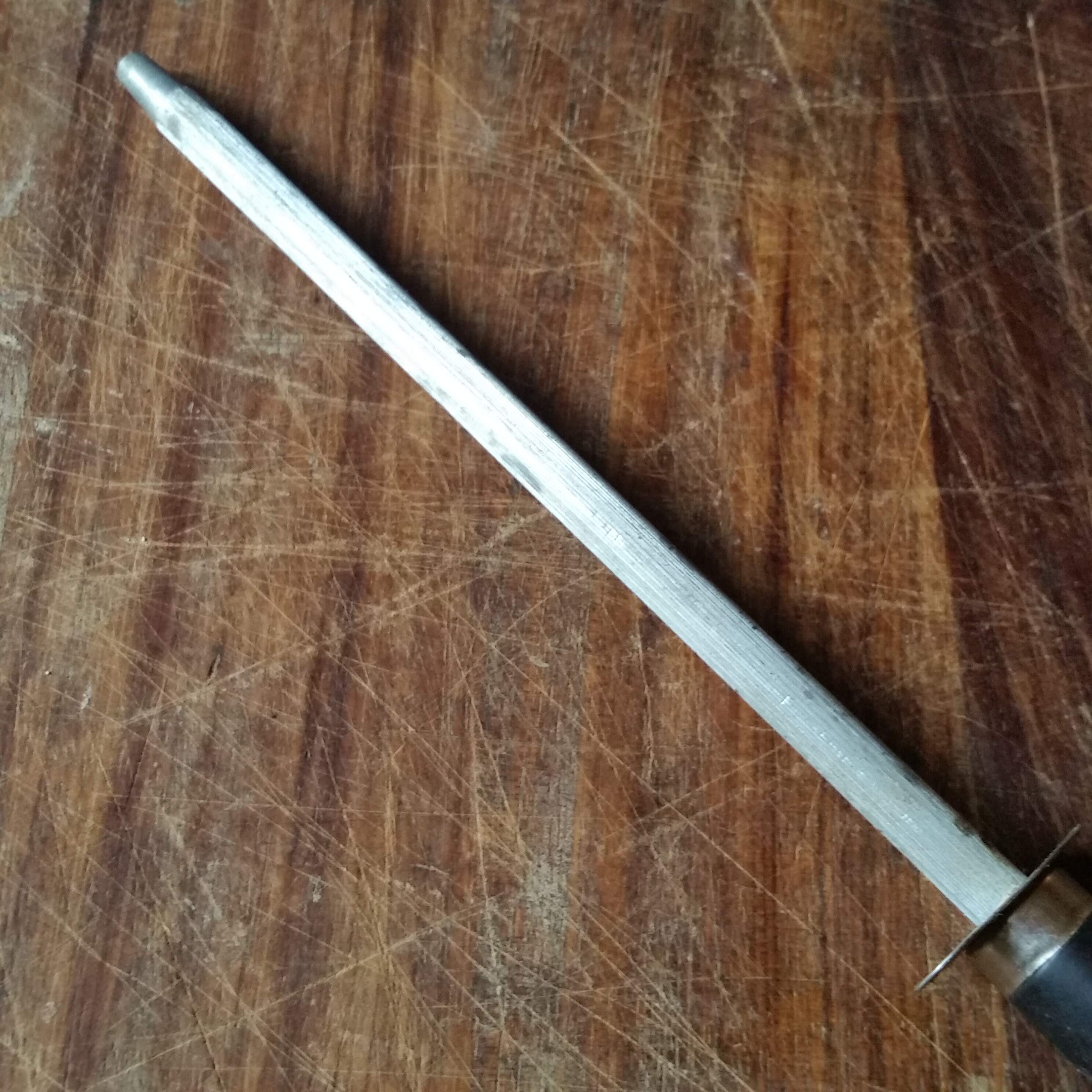 Vintage FRENCH KNIFE SHARPENER With Rubber Handle and Ring for